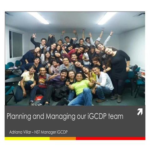 Planning and managing a i gcdp team