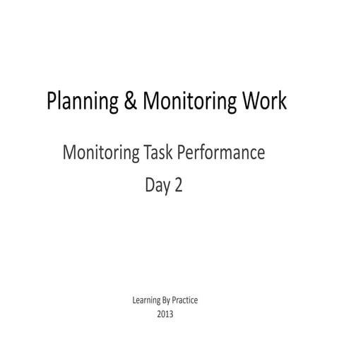 Planning and monitoring work section 22