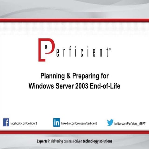Planning and Preparing for Windows Server 2003 End-of-Life