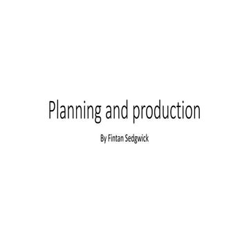 Planning and production copy