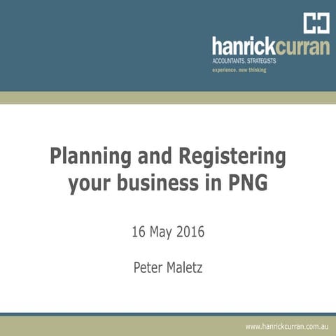 Planning and registering your business in png keynote presentation