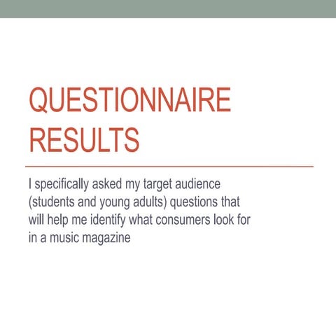 Planning & Research - Questionnaire