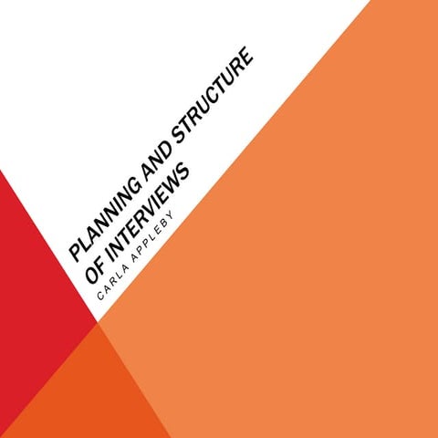 Planning & Structure of Interviews