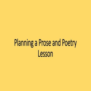 Planning a prose and poetry lesson