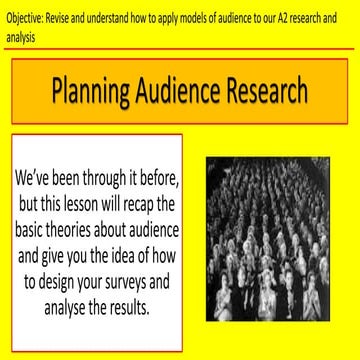 Planning audience research