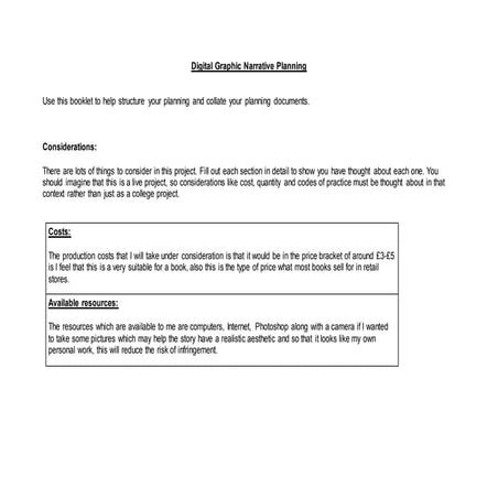 Planning booklet word