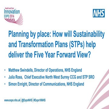 Planning by place: STPs