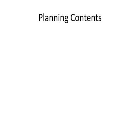 Plan for contents page | PPTX