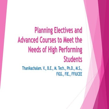 Planning electives and advanced courses to meet the needs of high performing ...