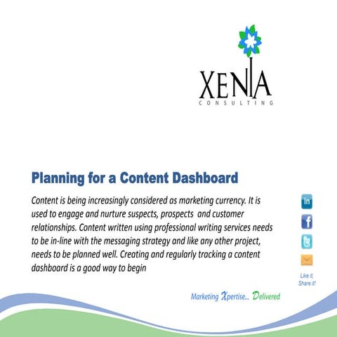 Planning For A Content Dashboard