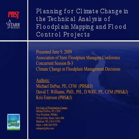 Planning For Climate Change In The Technical Analysis 6 9 09