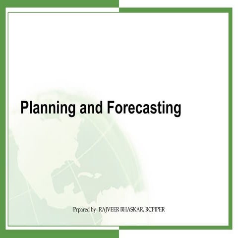 Planning & forecasting1