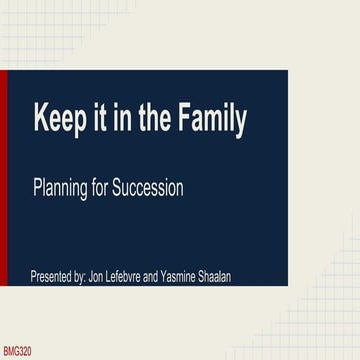Planning for succession