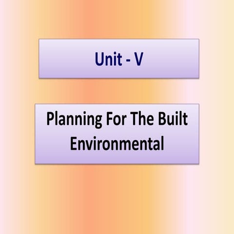 Planning for the built environment  ppt
