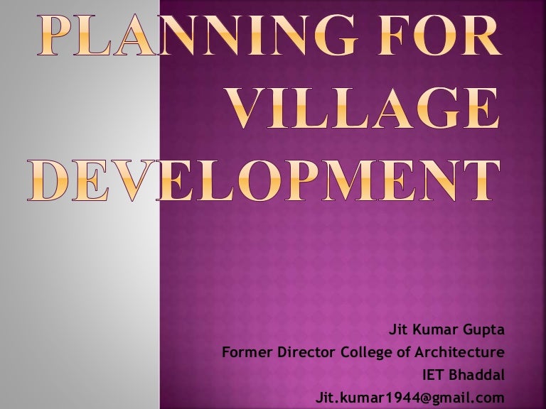 Planning for village development
