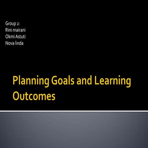 Planning goals and learning outcomes