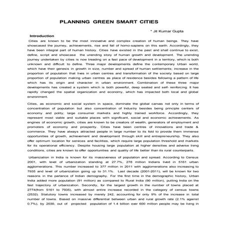 Planning  green smart cities (autosaved)