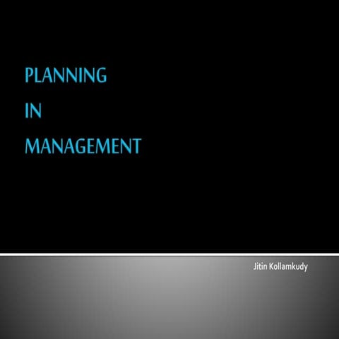 Planning in management 