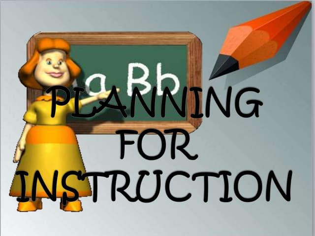 INSTRUCTIONAL PLANNING