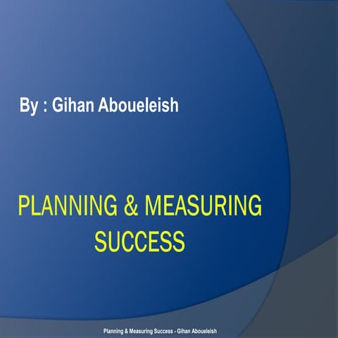 Planning & measuring success modified