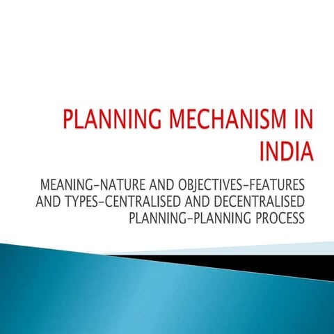 Planning mechanism in India