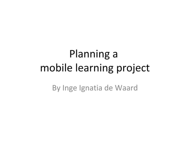 Planning mlearning project