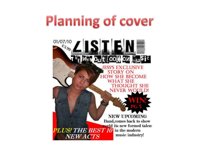 Planning of front cover