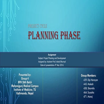 Planning phase of project