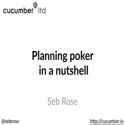 Planning poker in a nutshell