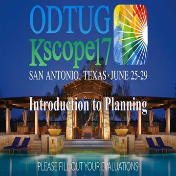 Planning presentation introduction to planning