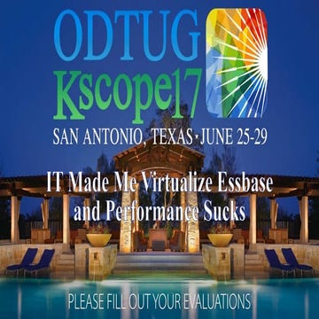 IT Made Me Virtualize Essbase and Performance Sucks