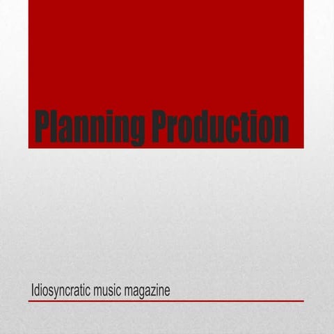 Planning production