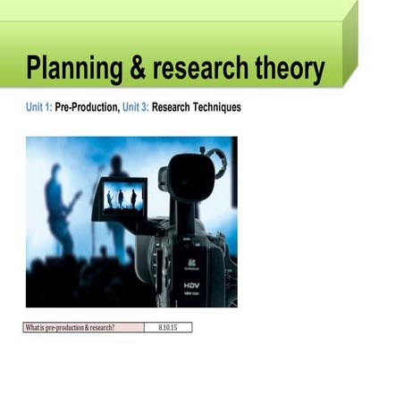 Planning & research theory brief