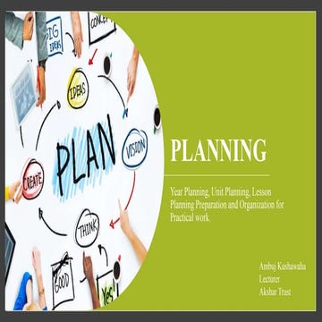 Planning, Year Planning and Lesson Planning in social science