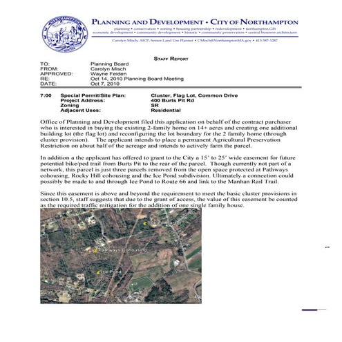 Planning Staff Report Elizabeth Ann Seton 2010 Oct 14