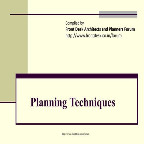 Planning techniques