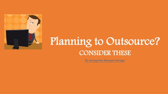 Planning to Outsource