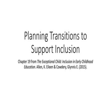 Planning transitions to support inclusion | PPTX