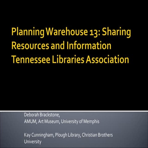 Planning Warehouse 13