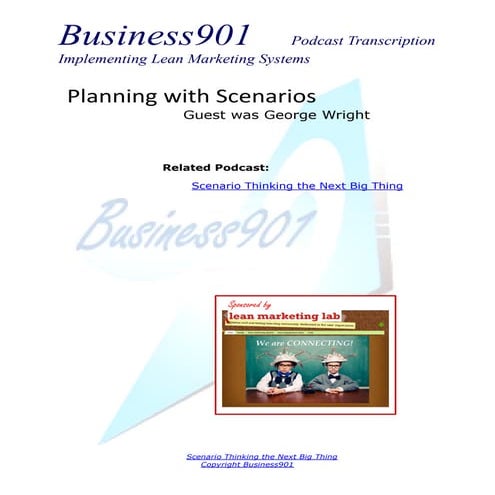 Planning with Scenarios
