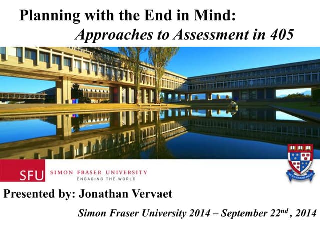Planning With the End in Mind 