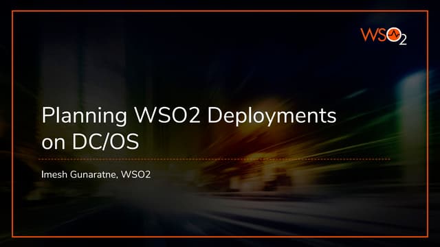 Planning WSO2 Deployments on DC/OS