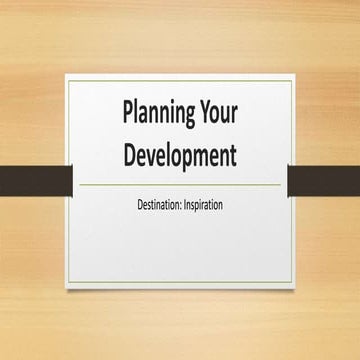 Planning your development