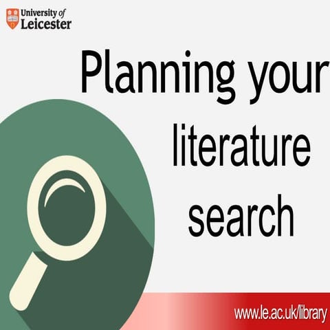 Planning your literature search