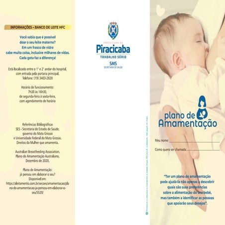 Plano de Amamentação: uma proposta para acordar com a sua equipe perinatal - Verifique a edição atualizada 