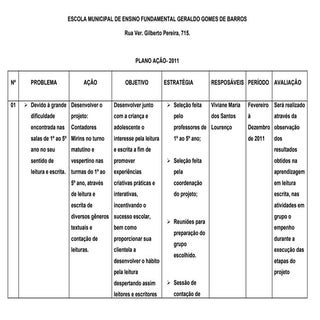 Plano de ação 2011