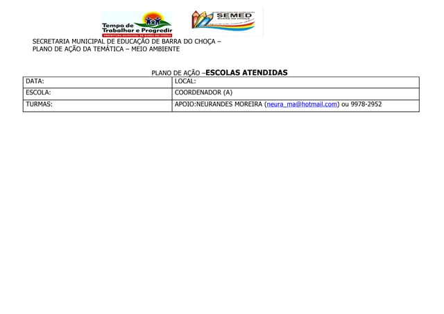 Plano de ação meio ambiente