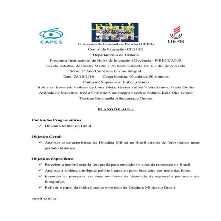 Plano de aula: As fotos do passado no hoje 