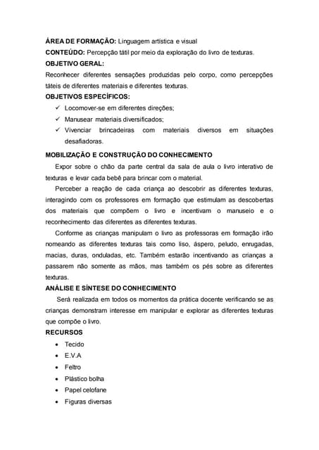 Plano de aula   livro de texturas