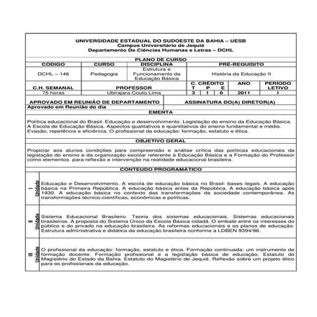 Plano de Curso - Estrutura I